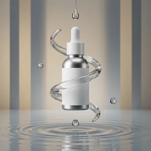 Modern serum bottle with water spiral