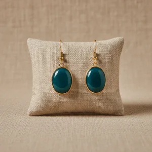 Emerald statement earrings