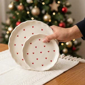 Hand-held holiday heart plates