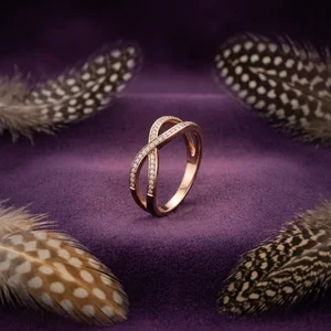 Elegant ring on purple velvet