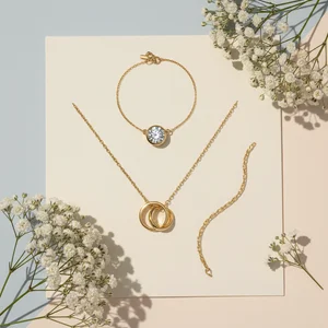 Delicate floral necklace display