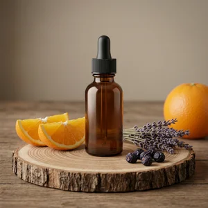 Natural skincare on wood