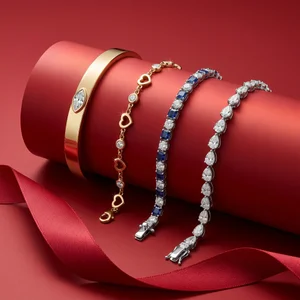 Elegant bracelets on red