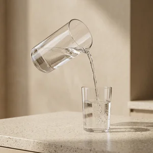 Fresh water pour on terrazzo
