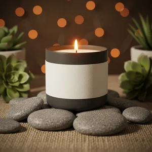 Tranquil spa candle setup