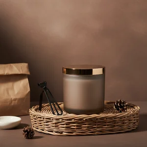 Cozy spiced candle ambiance