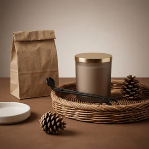 Cozy spiced candle ambiance