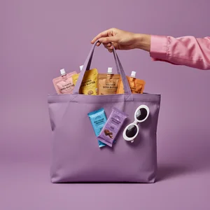 Playful purple tote bag