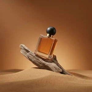 Earthy perfume on driftwood and sand