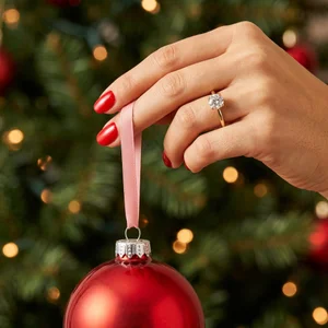 Festive diamond ring proposal