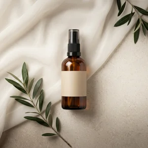 Natural skincare on concrete