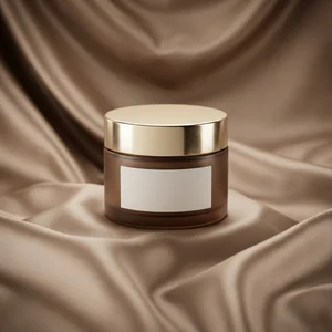 Luxury skincare on silk