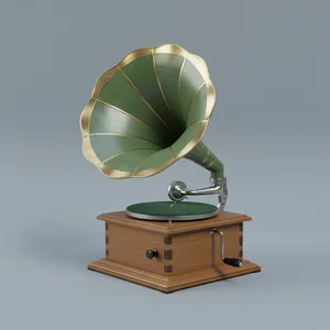 Classic green gramophone
