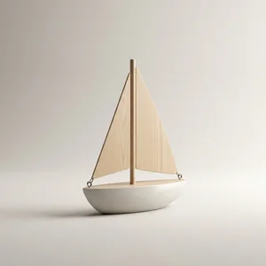 Minimalist wooden toy sailboat