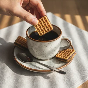 Cozy coffee moment with honey