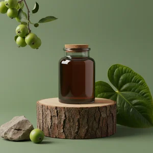 Rustic Jam Jar on Wood Log