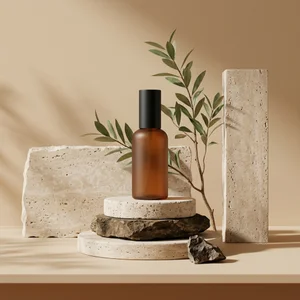 Natural skincare on stone