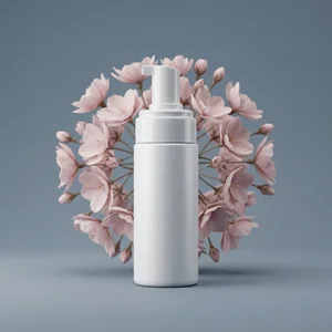 Elegant floral skincare bottle