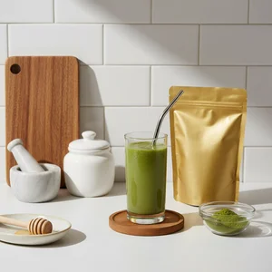 Organic Matcha Smoothie Prep