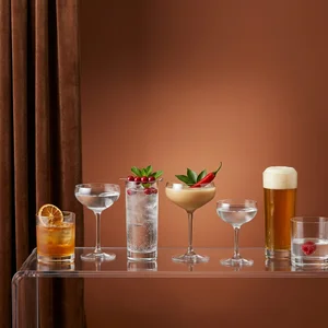 Elegant cocktail lineup on acrylic