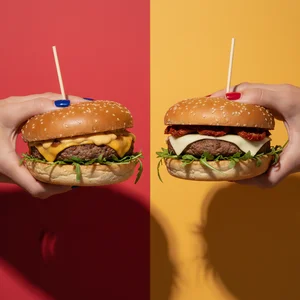 Vibrant double burger delight