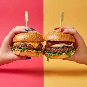 Vibrant double burger delight