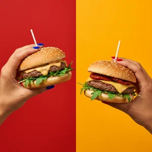 Vibrant double burger delight