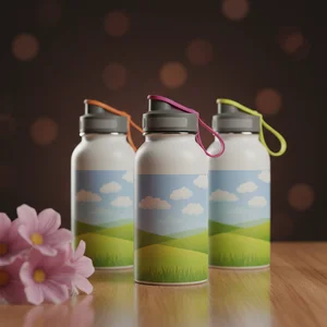 Colorful aluminum water bottles