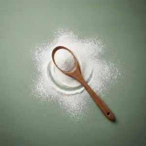 Natural powder on teal surface