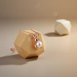 Modern Geometric Pearl Pendant