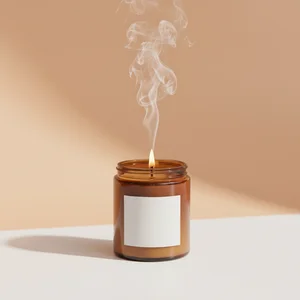 Aromatic candle with warm glow