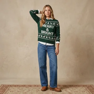 Festive Christmas sweater on model