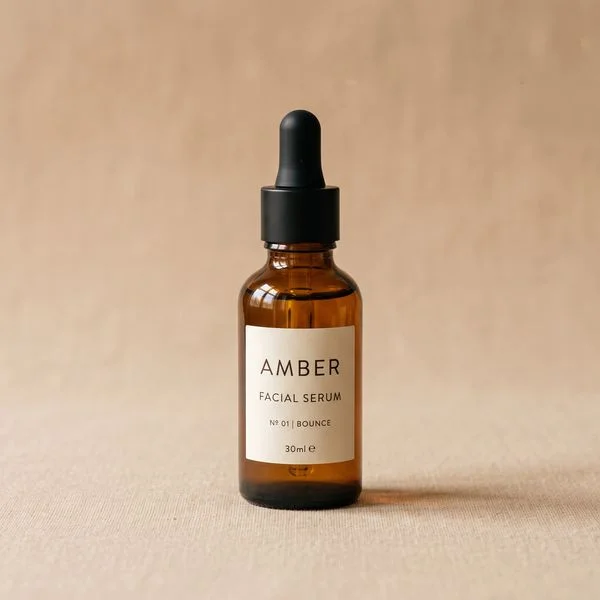 Front reference view of a serum bottle
