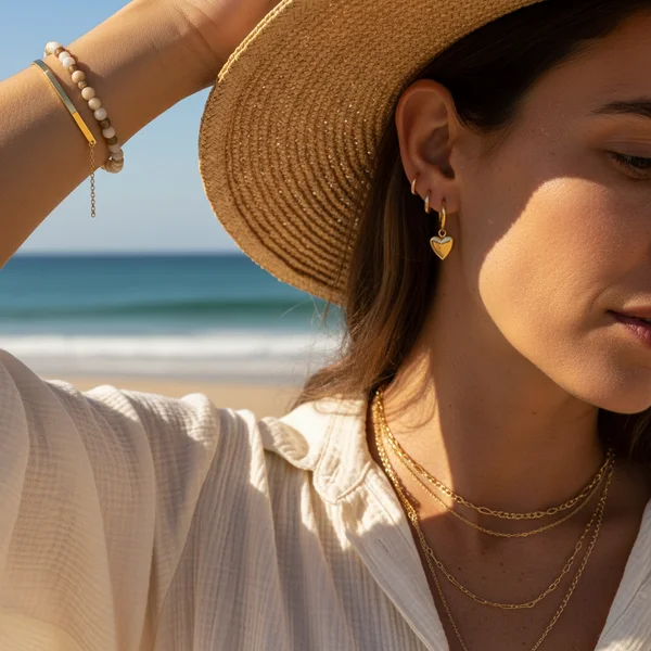 Summer Elegance with Straw Hat