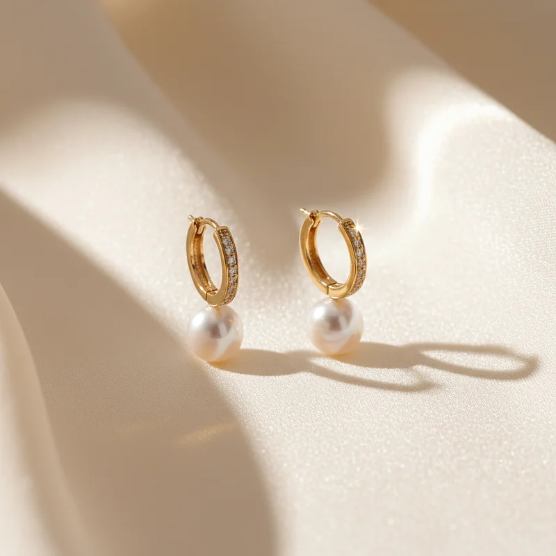 Lustrous pearl earrings