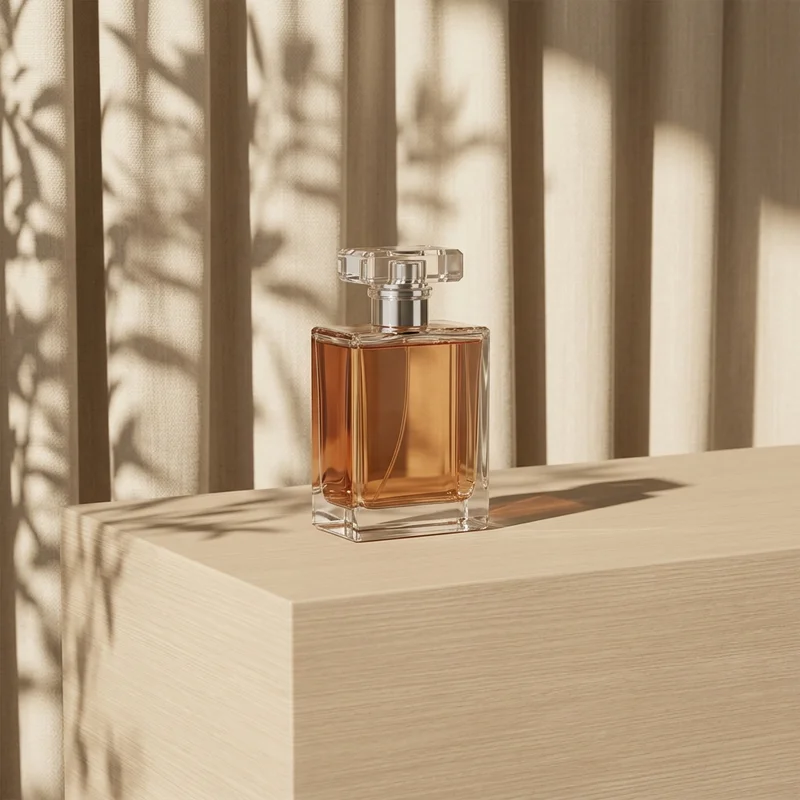 Subtle radiant perfume bottle