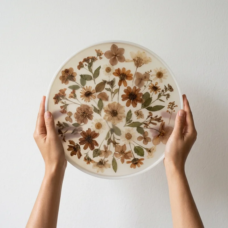 Preserved flower resin tray