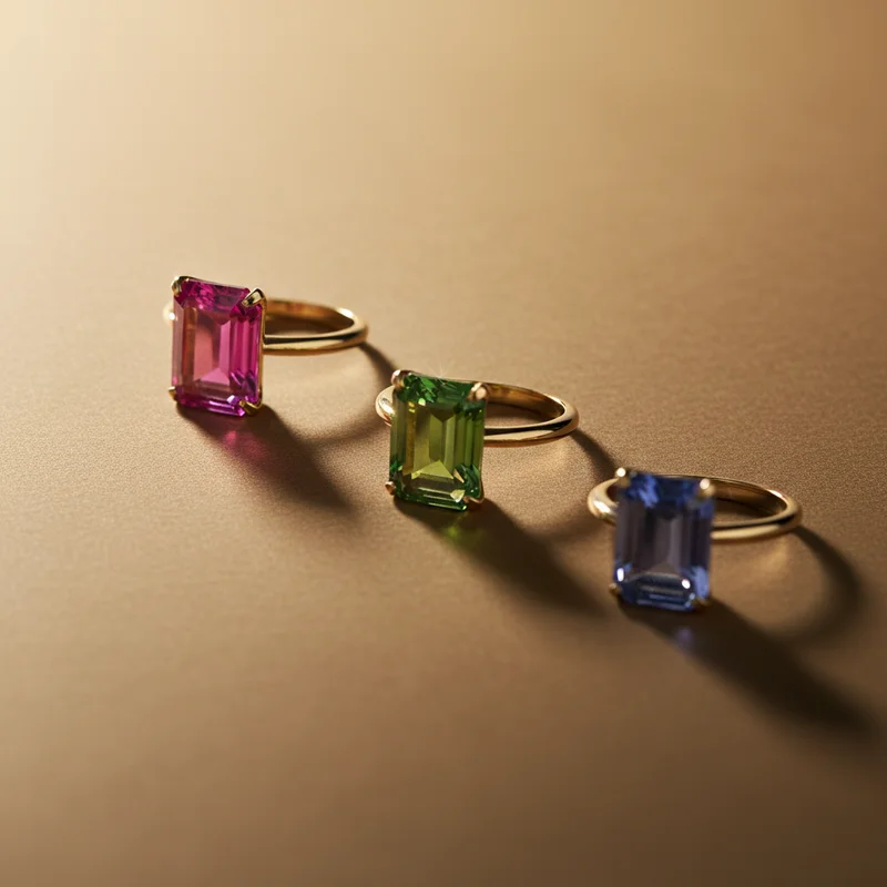 Gemstone Gold Ring Stack