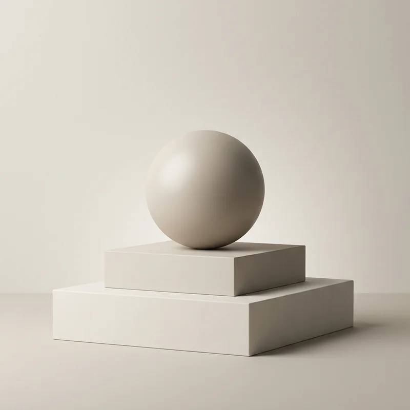 Minimalist podium with sphere