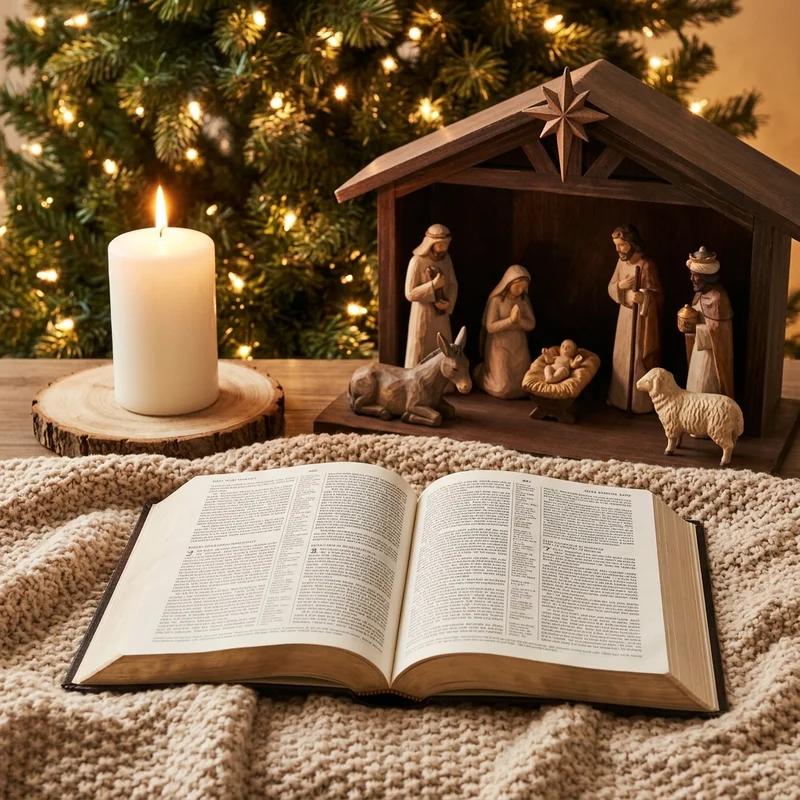 Traditional Christmas Nativity scene