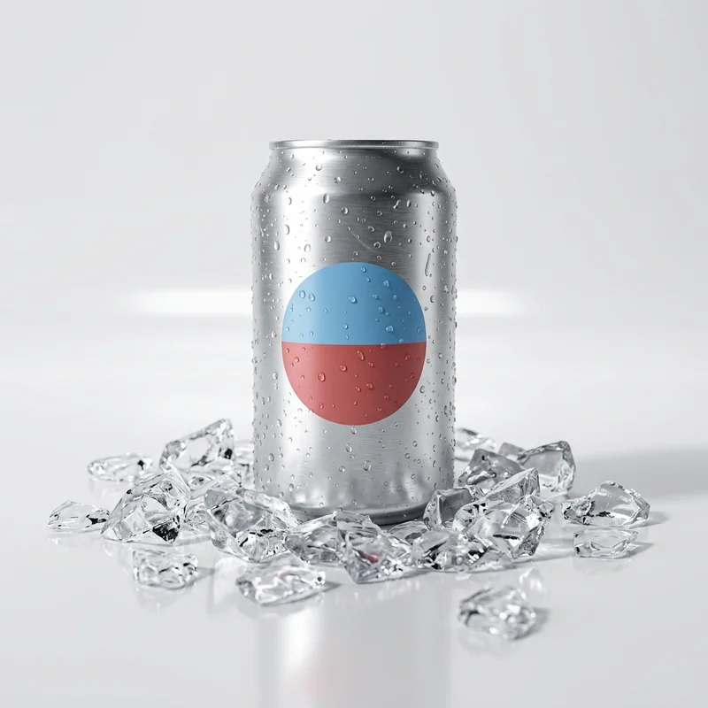 Refreshing Canned Drink on Ice