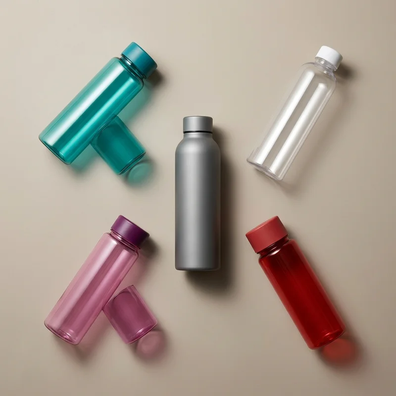 Colorful reusable water bottles