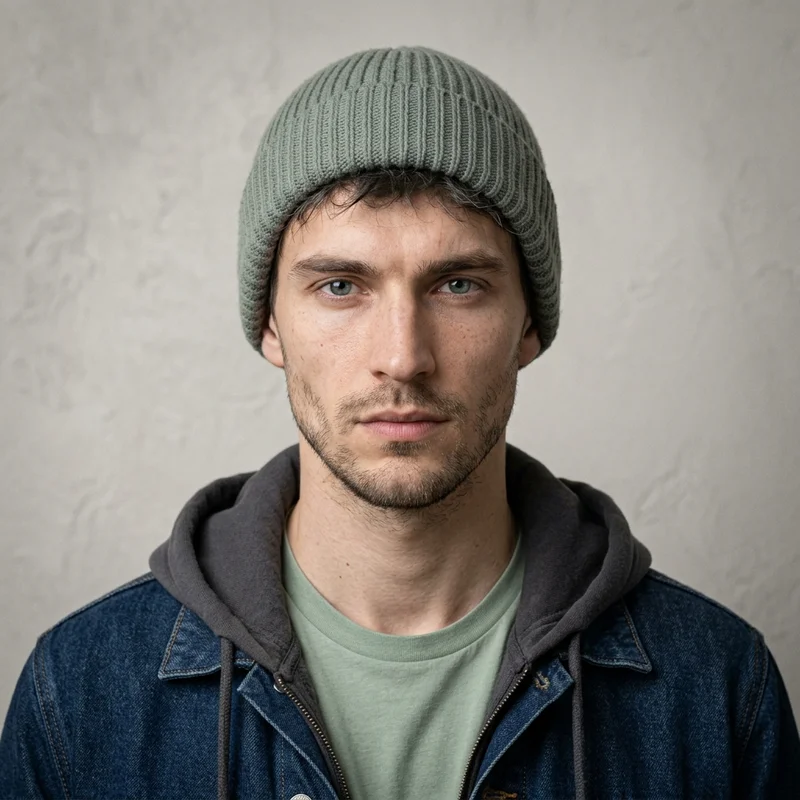 Modern men's knit beanie