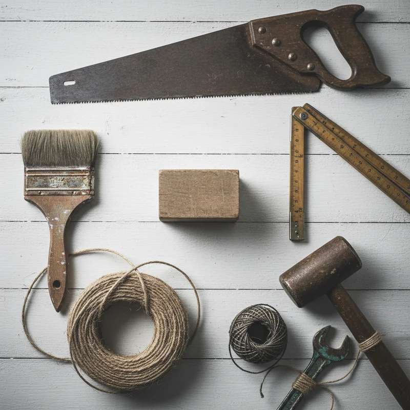 Rustic artisan tool collection