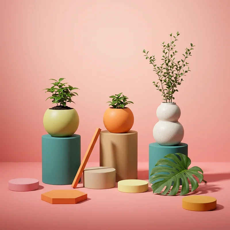 Playful pastel product display
