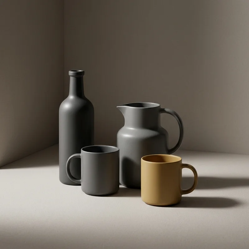 Rustic Ceramic Mugs Still Life