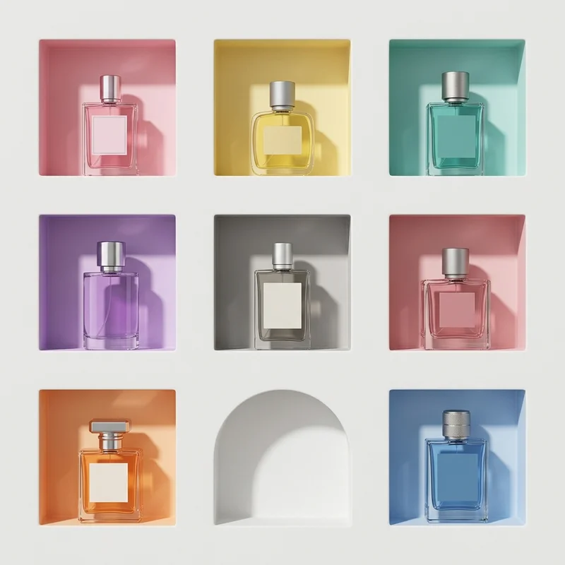 Pastel product display alcoves