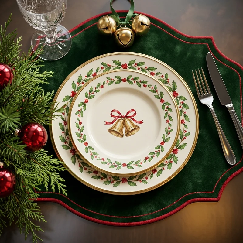 Traditional Christmas tableware set