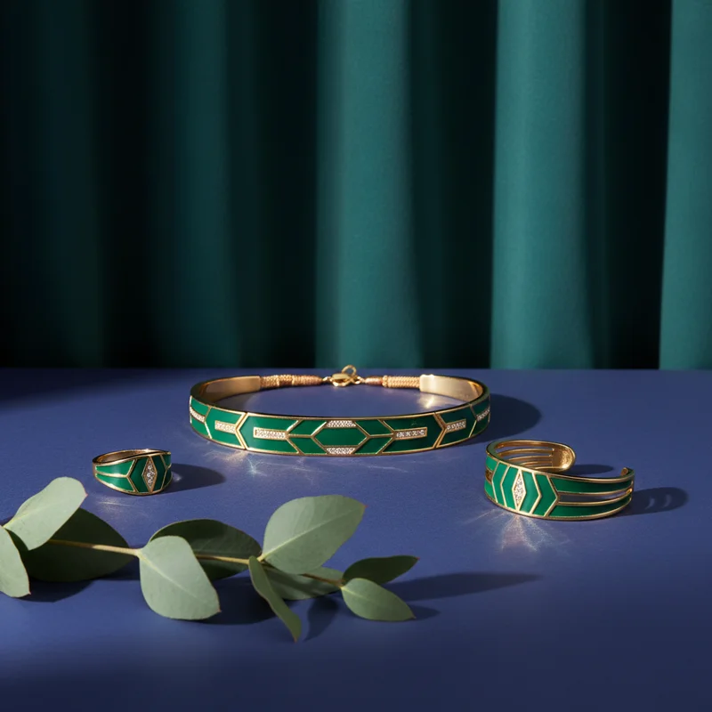 Modern Jewelry on Blue