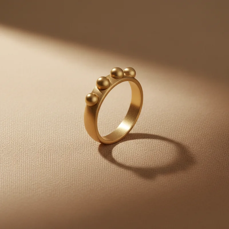 Elegant matte gold ring